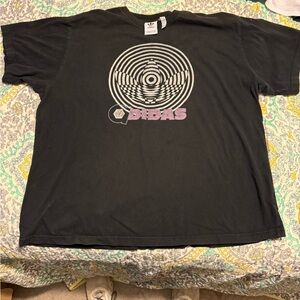 adidas Black T‑Shirt with Metallic Silver Circular Graphic